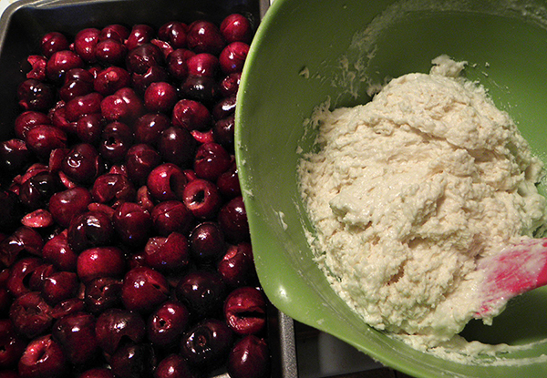 Pan of Cherries and Bowl of Soft Dough