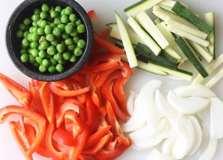 vegetables for vegetarian japanese curry udon
