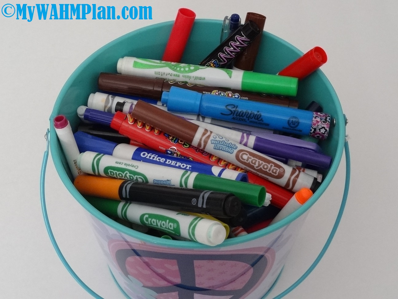 bucket of markers for craft time