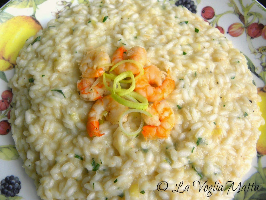 La Voglia Matta Risotto alla crema di porri e gamberi