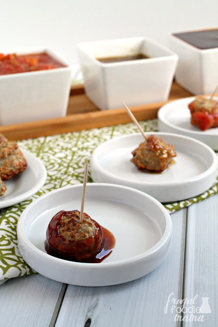 Serve this trio of Sweet & Spicy Fruity Dipping Sauces- Mango-Salsa, Cherry BBQ and Orange-Ginger- alongside your favorite meatballs for the perfect game day or party appetizer.
