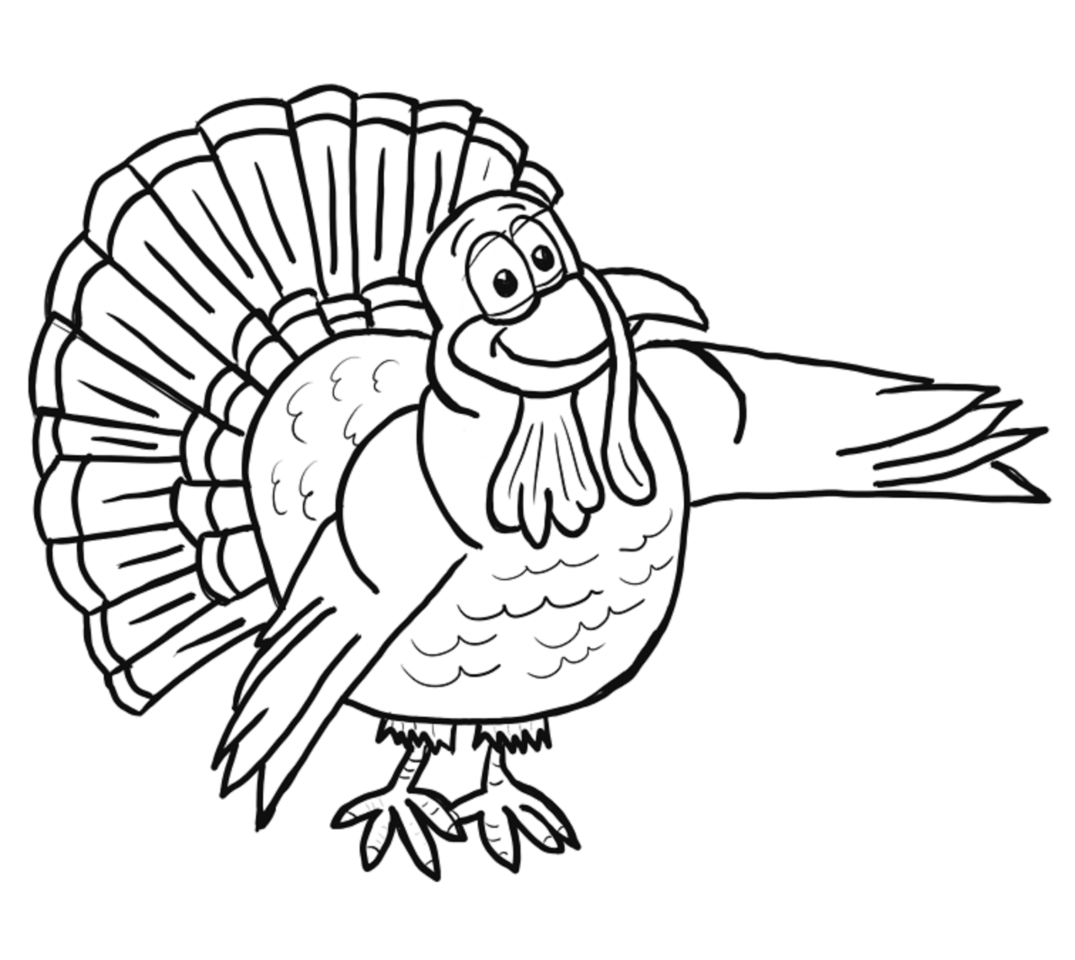 Cute Cartoon Turkey Coloring Pages Coloring Pages