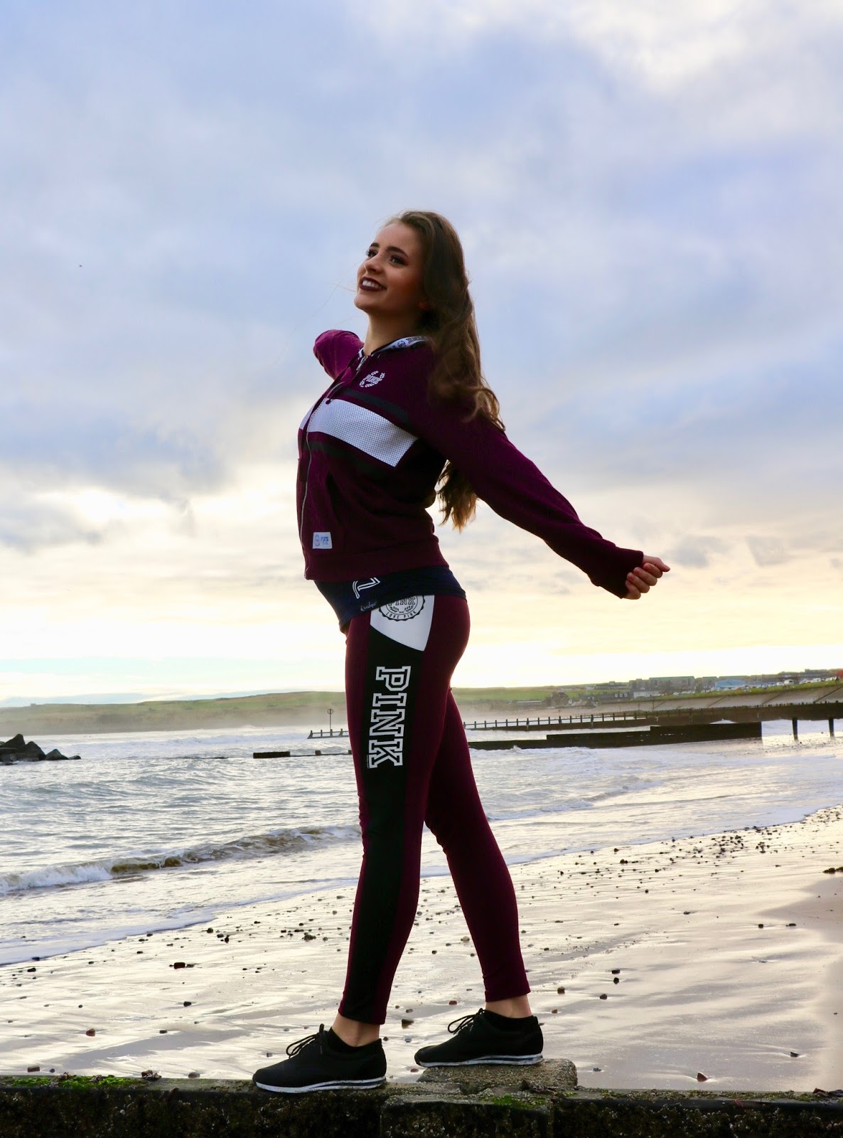 Girl-on-aberdeen-beach Girl in sports wear on Aberdeen beach