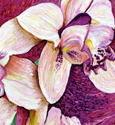 orchids painting paint flower dabs overlaid worked technique texture build detail