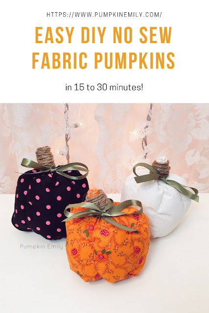 Easy DIY No Sew Fabric Pumpkins