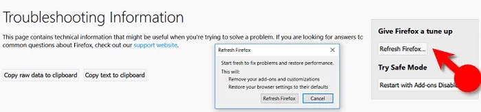 Refresh Firefox