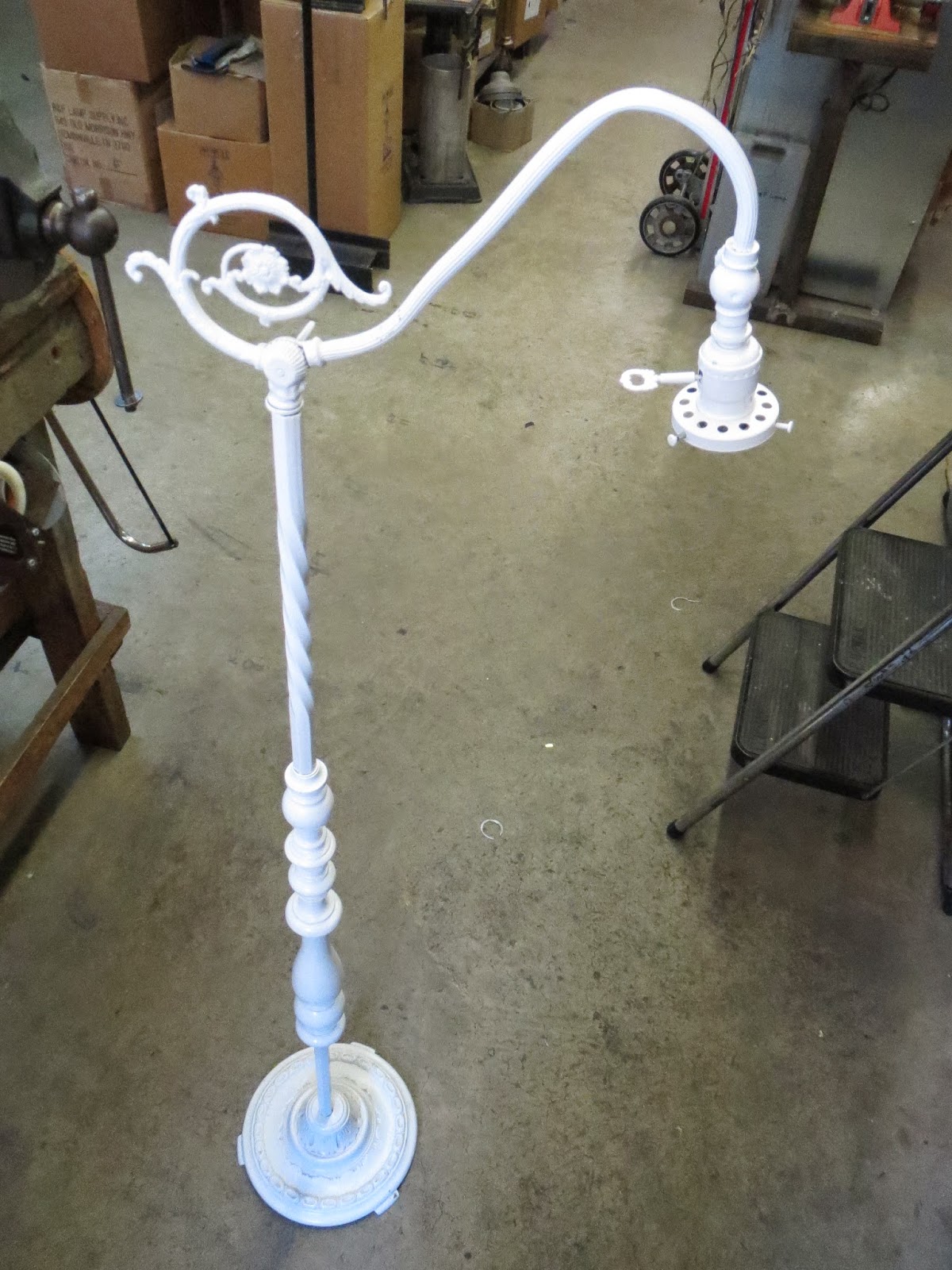 Painted White Floor Lamp, How To Rewire A Swivel Floor Lamp