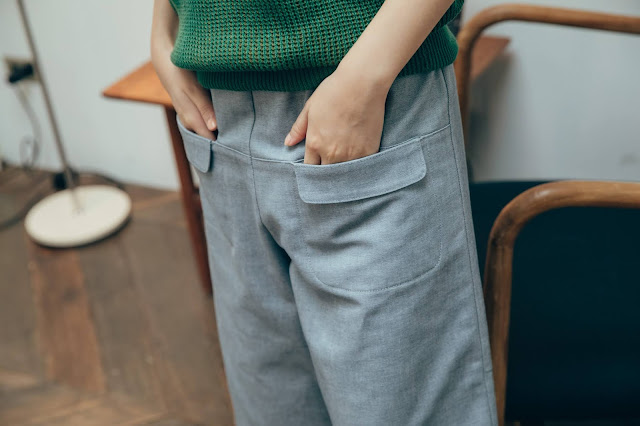 放空假期雙蓋口袋造型褲