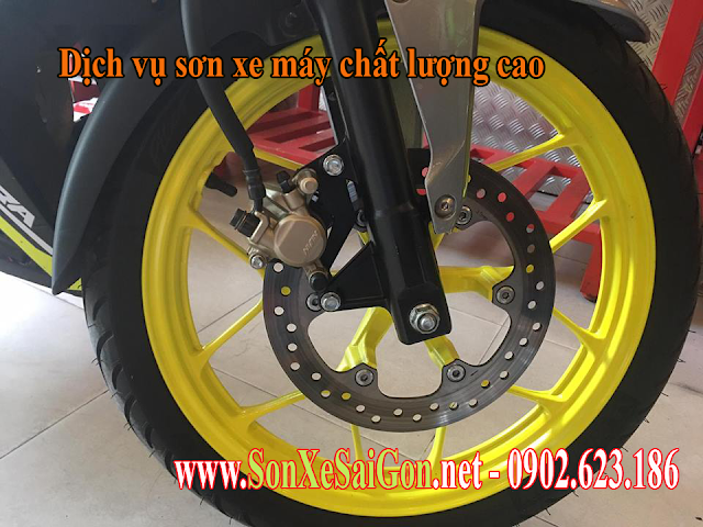 Sơn xe máy Winner 150 màu xám vàng đen cực đẹp