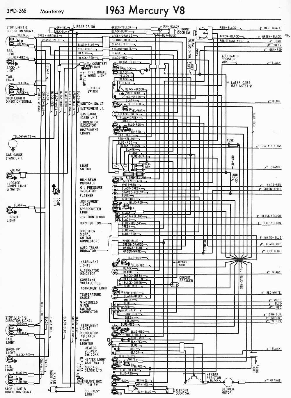 ... Mercury V8 Monterey 1963 Wiring Diagram Left Side Part mercury 14 pin wiring harness diagram efcaviation
