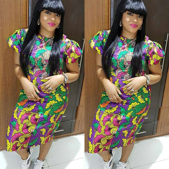 ankara gown with sneakers