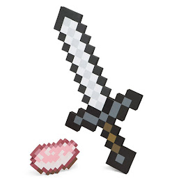 Minecraft Iron Sword & Raw Porkchop ThinkGeek Item