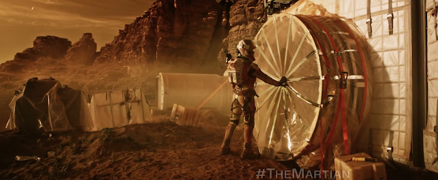 Matt Damon at Mars base image from The Martian movie