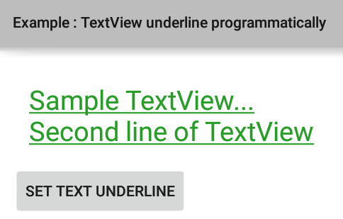 android underline textview text programmatically examples