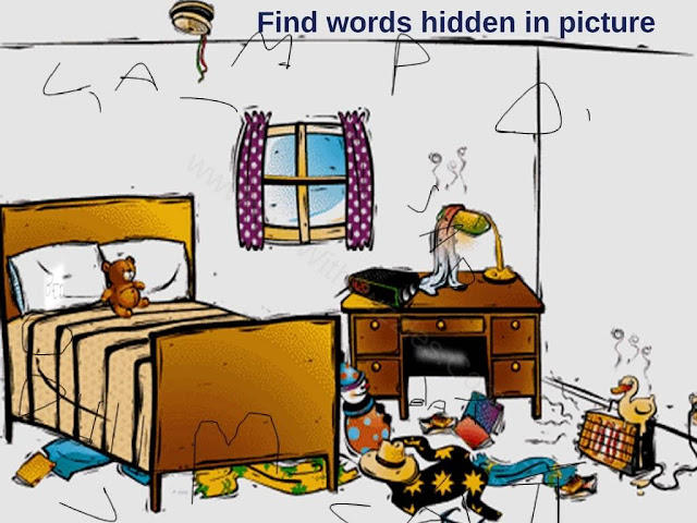 Hidden Words Cartoon Puzzle Image