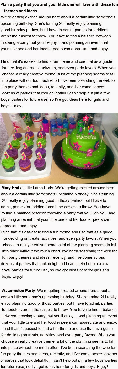 2 year old little girl birthday party ideas