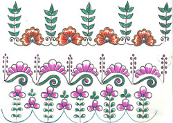 border saree designs table painting cloth simple painted sketch embroidery sheet mehndi via craft