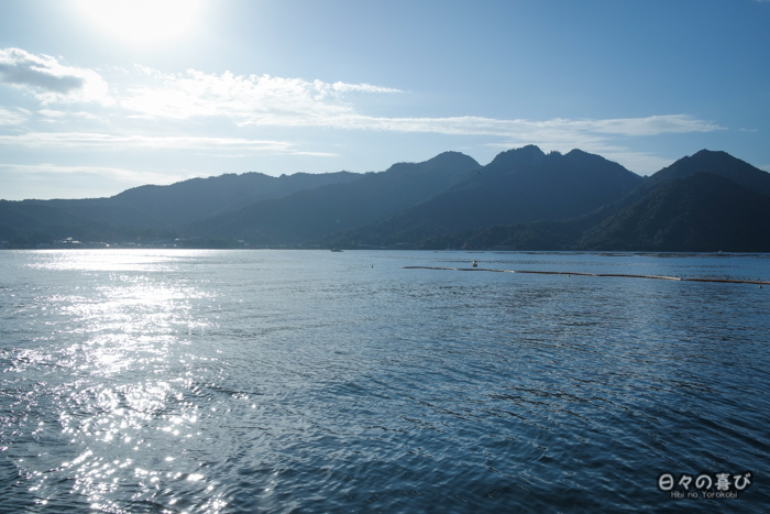 L'île de Miyajima, vue de puis le ferry Miyajima, Hiroshima-ken