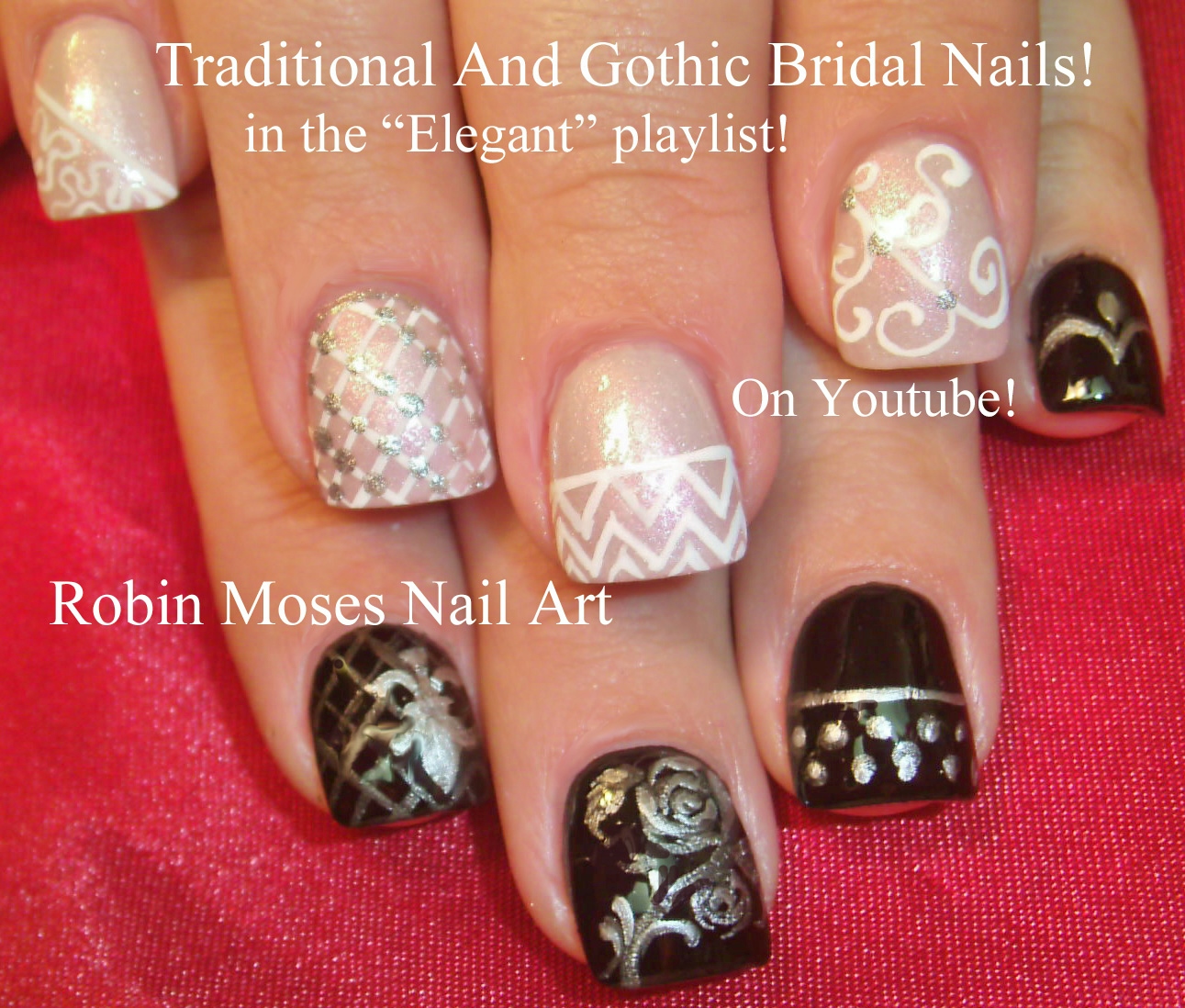 Nail Art by Robin Moses Black and White Nail HACK! Sharpie Roses