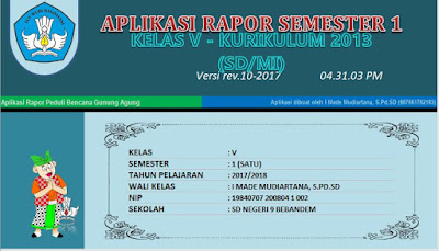 Aplikasi Raport SD Kurikulum 2013 Edisi Revisi 2017  - OPS BUKAL