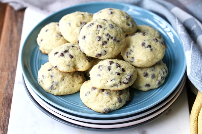Ricotta Chocolate Chip Cookies on a plate