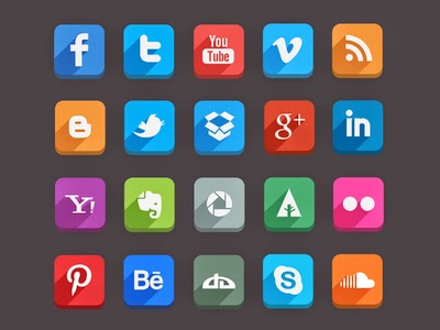 Long Shadow Social Media Icons