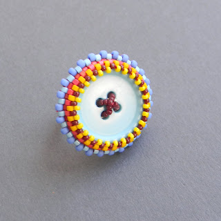 купить яркие украшения из бисера хиппи подарок девушке разноцветное кольцо