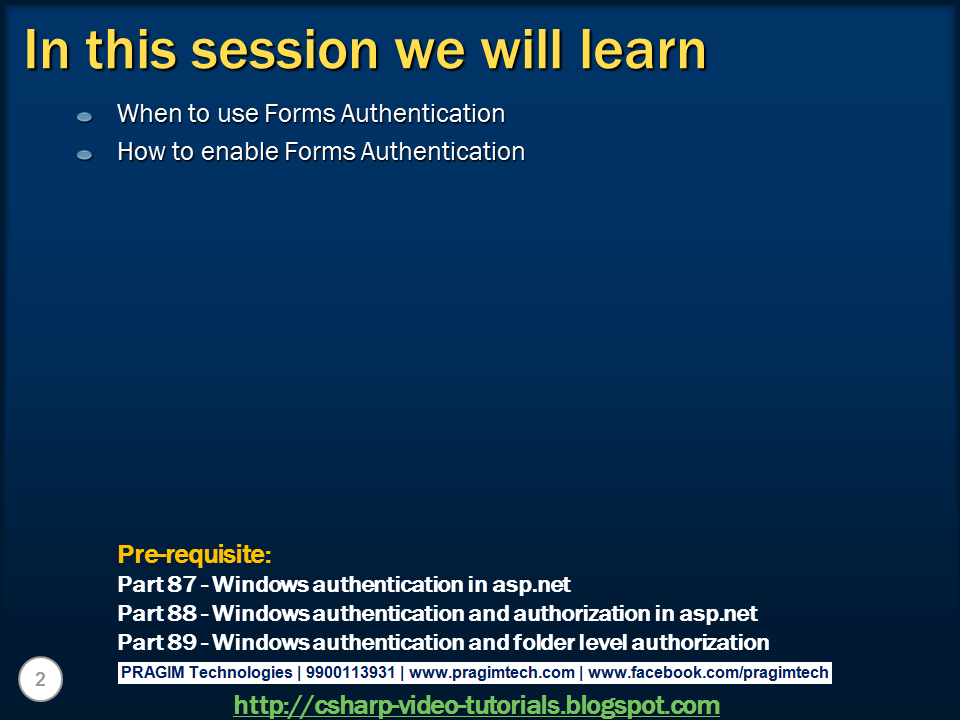 Sql server, and c video tutorial Part 90 Forms authentication