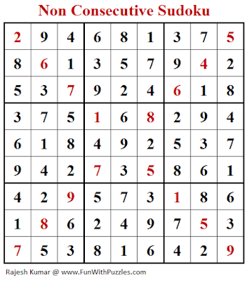 Non Consecutive Sudoku Puzzle (Daily Sudoku League #194)