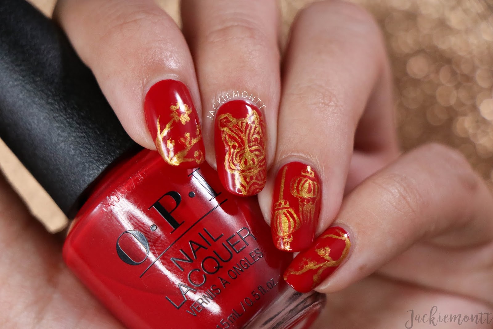 Chinese New Year Gelish Nail Design - wide 3