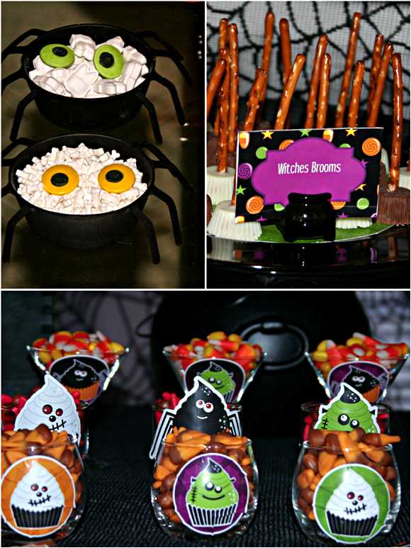 A Sweet Little Monsters Halloween Desserts Table - via BirdsParty.com
