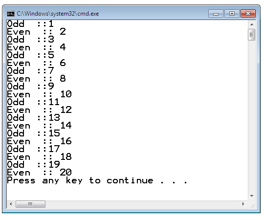Write a program in java to Print Even and Odd number using two ...