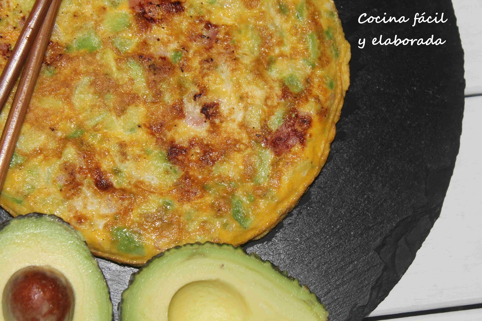cocina facil y elaborada TORTILLA DE AGUACATE Y JAMON YORK