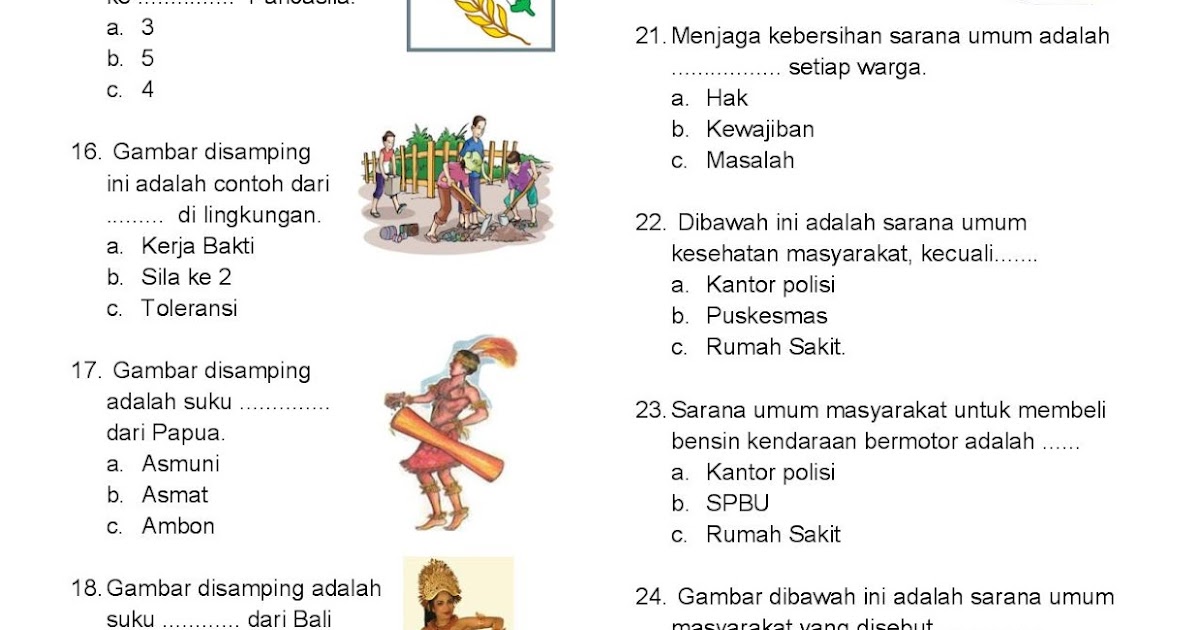 Latihan soal Pkn Kelas 1 Sd Tentang Hak Dan Kewajiban
