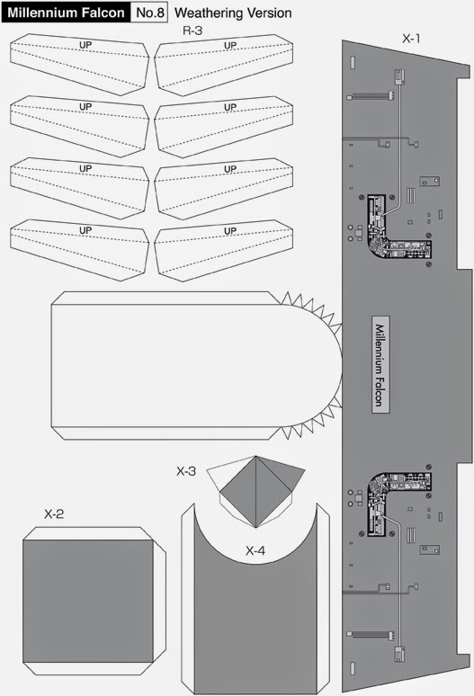 Maqueta descargable y recortable del Halcón Milenario9