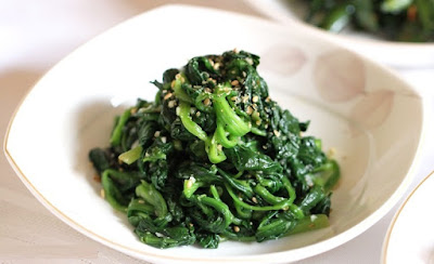 Plan no 4 Dinner - seasoned spinach Plan no 4 Dinner - seasoned spinach