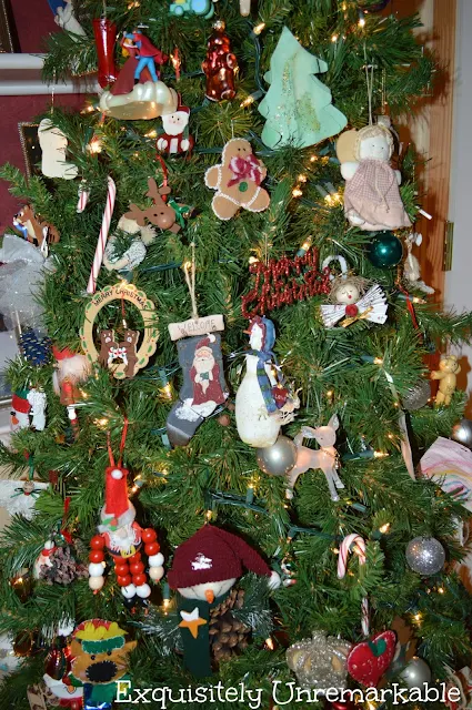 Handmade Ornaments On Christmas Tree