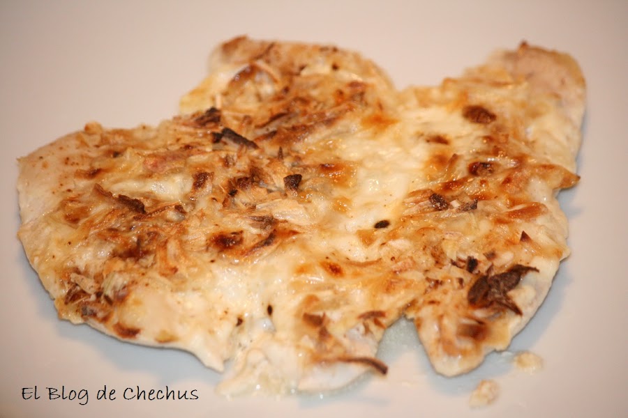 Pechugas a la crema de cebollas, el blog de chechus