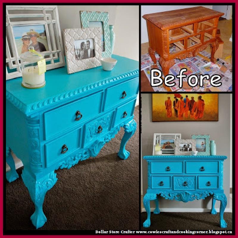 Dollar Store Crafter Upcycle An Old Out Dated Dresser With Spray Paint