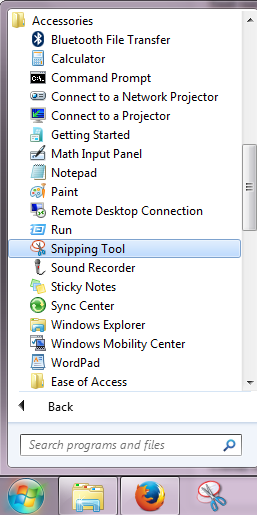 cara meluncurkan snipping tool