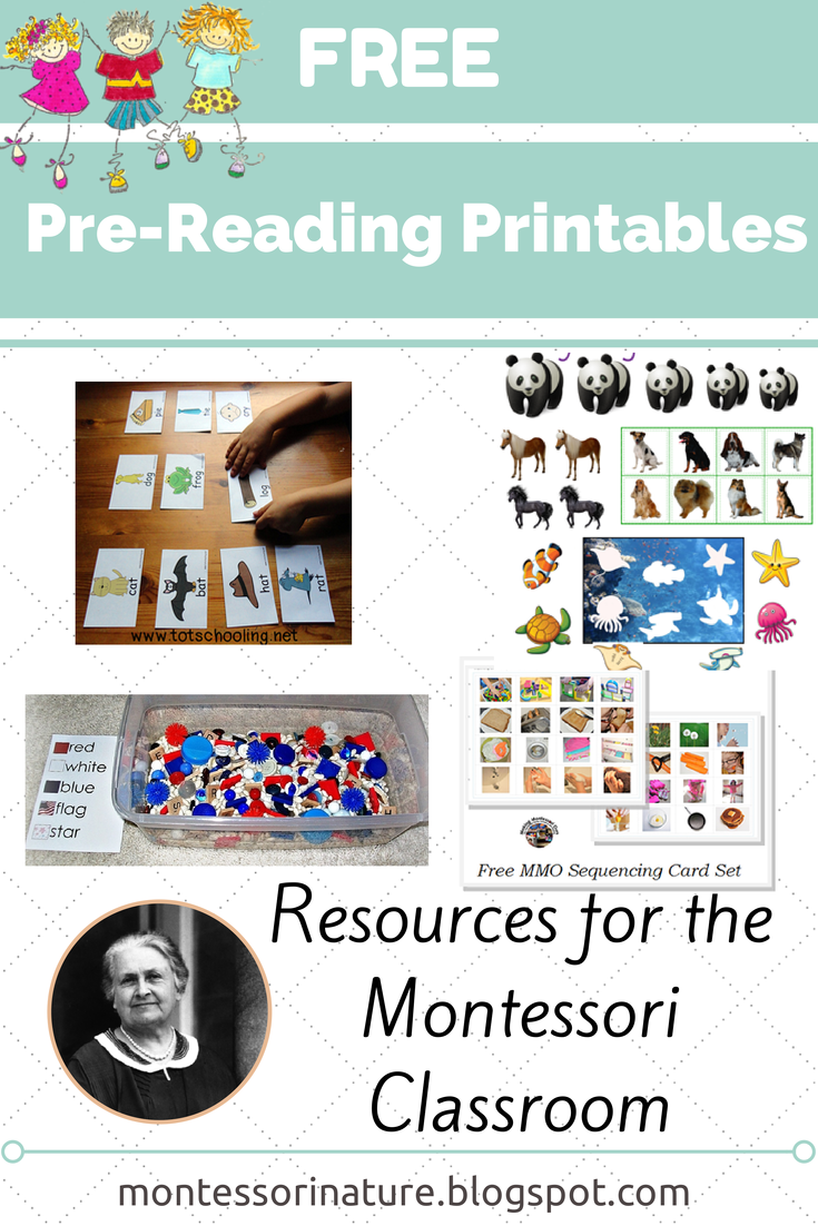 Free Pre-Reading Printables. Montessori Nature - Free Pre-Reading Printables. Montessori Nature