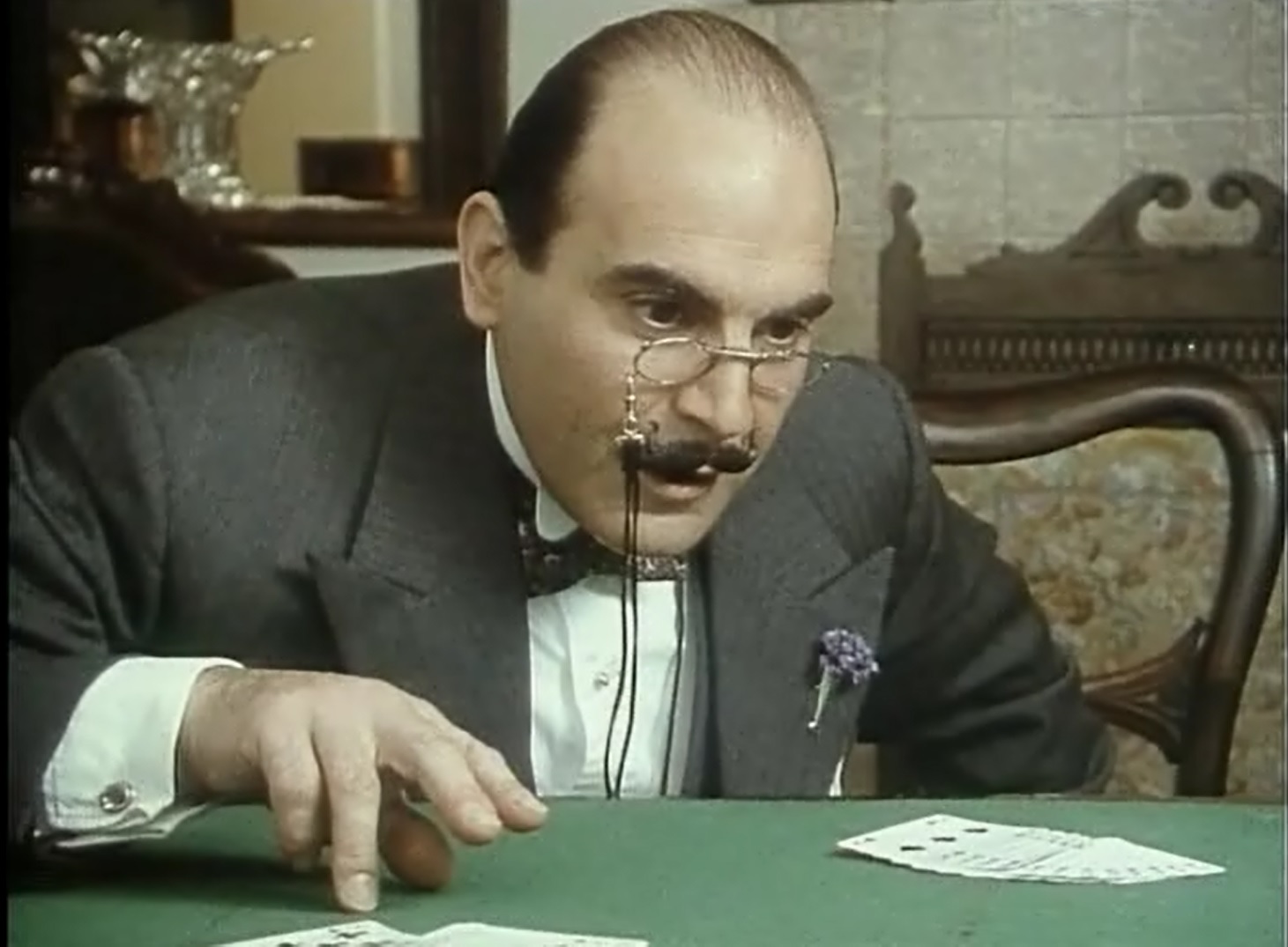 1 x Playing card single swap King Clubs Hercule Poirot Agatha Christie 
