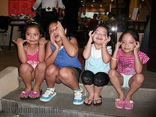 Children with their funny faces
