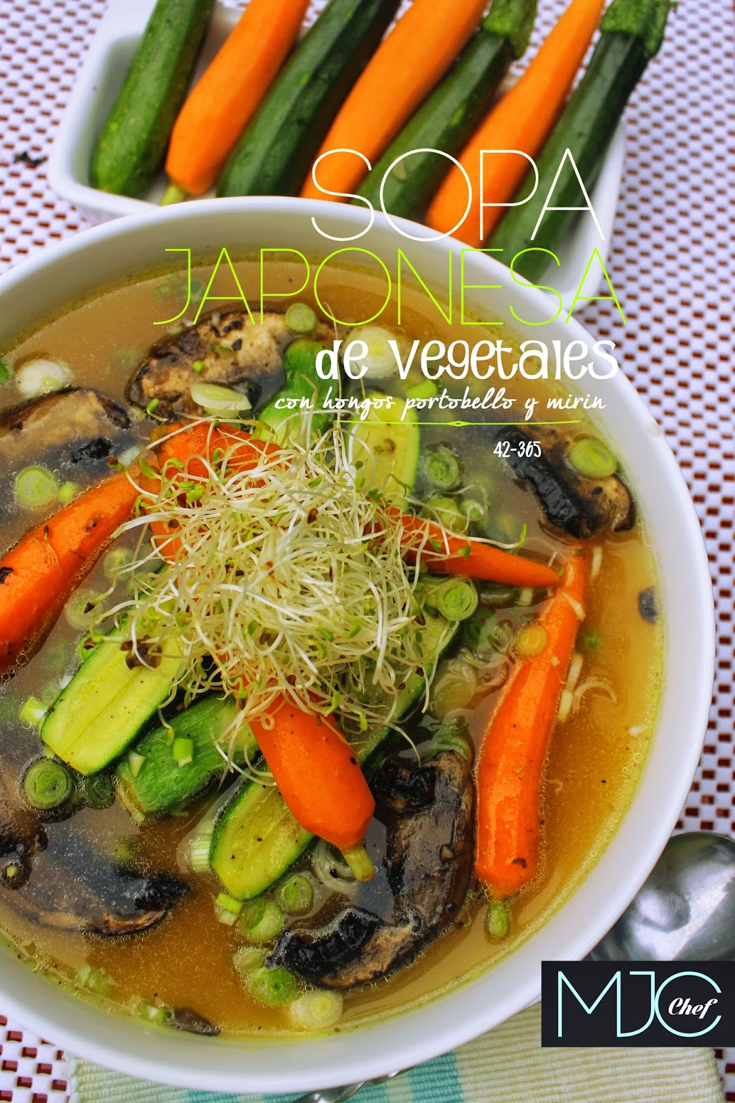 Sopa 42 Sopa japonesa de vegetales con hongos portobello y mirin