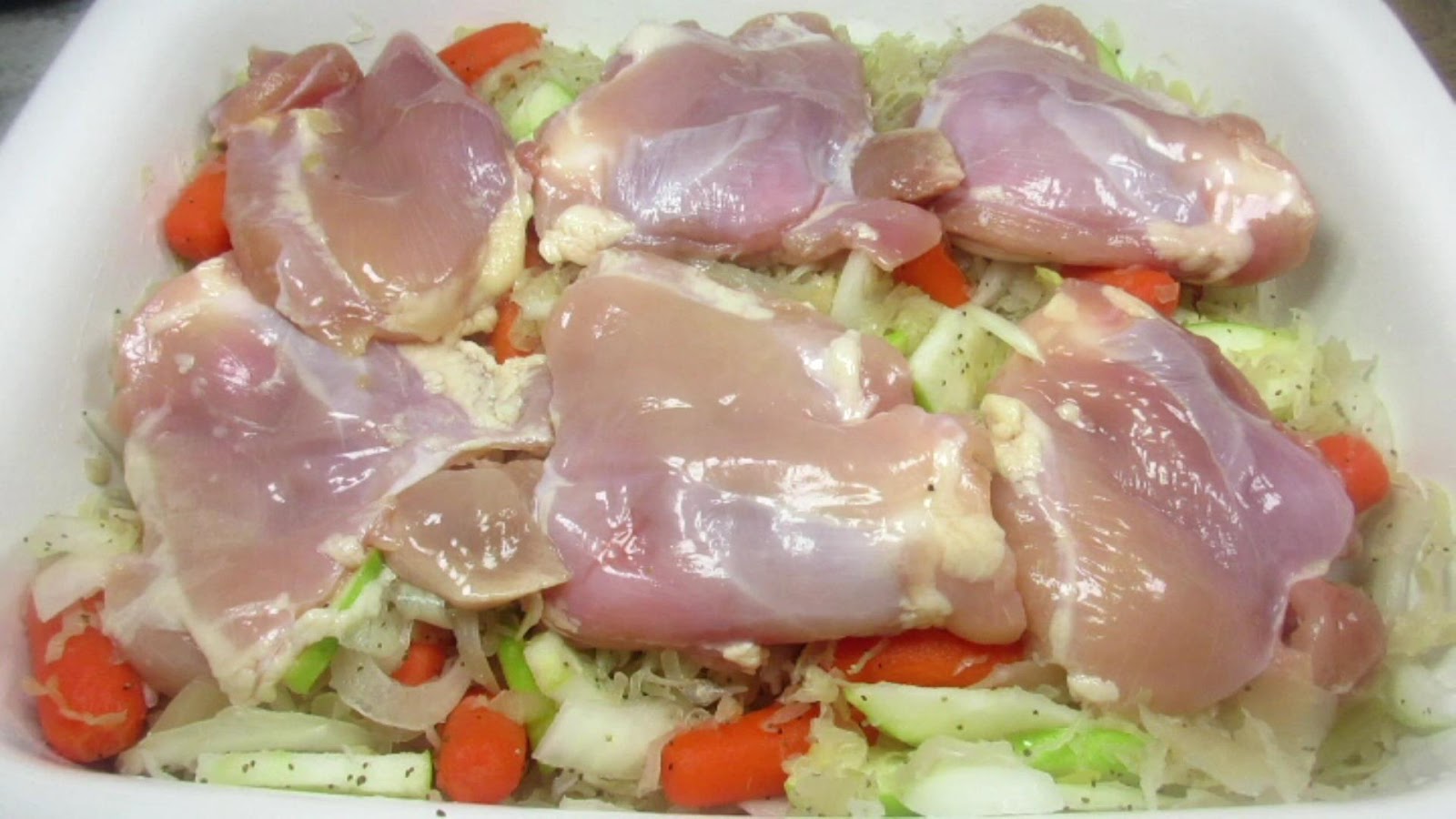 Tess Cooks4u One Pot Baked Chicken and Sauerkraut Easy & Healthy Recipe