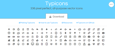 Daftar Situs Penyedia Font Icon Gratis - Typicons Font
