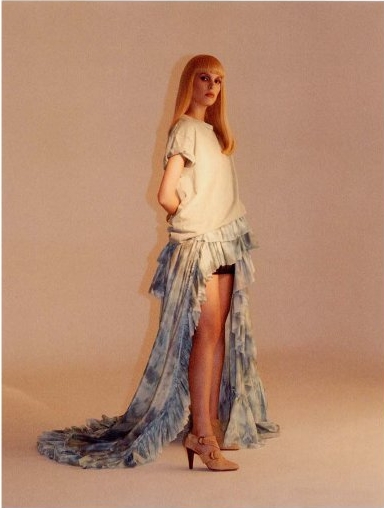 Pop Spring/Summer 2016 2016 SS Roberto Cavalli Tie-Dye Silk Taffeta Waterfall High Low Skirt Editorials