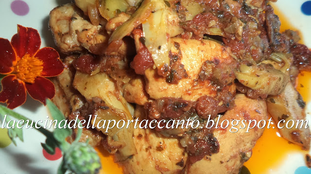 scaloppine di coniglio ai carciofini teneri