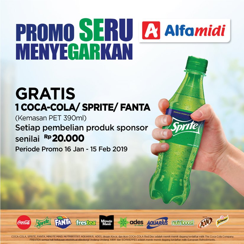 #Alfamidi - #Promo Menyegarkan Gratis Sprite/CocaCola/Fanta Min Belanja 20Ribu Produk Sponsor #Alfamidi - #Promo Menyegarkan Gratis Sprite/CocaCola/Fanta Min Belanja 20Ribu Produk Sponsor