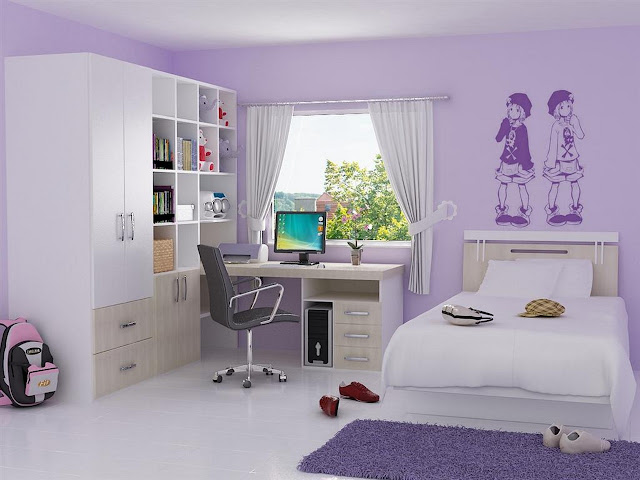 Contoh desain kamar tidur anak perempuan sederhana Contoh desain kamar tidur anak perempuan sederhana